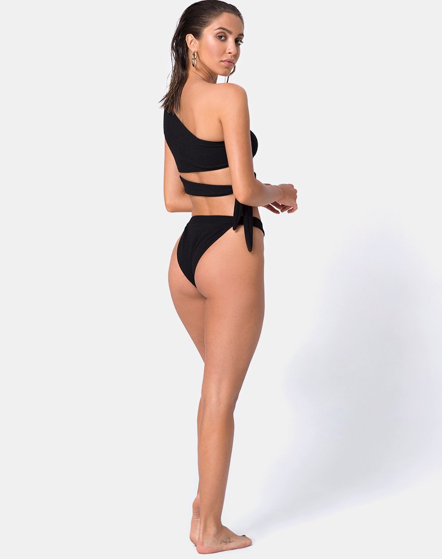 Image of Rawlins Bikini-Oberteil aus Crinkle Rib Schwarz