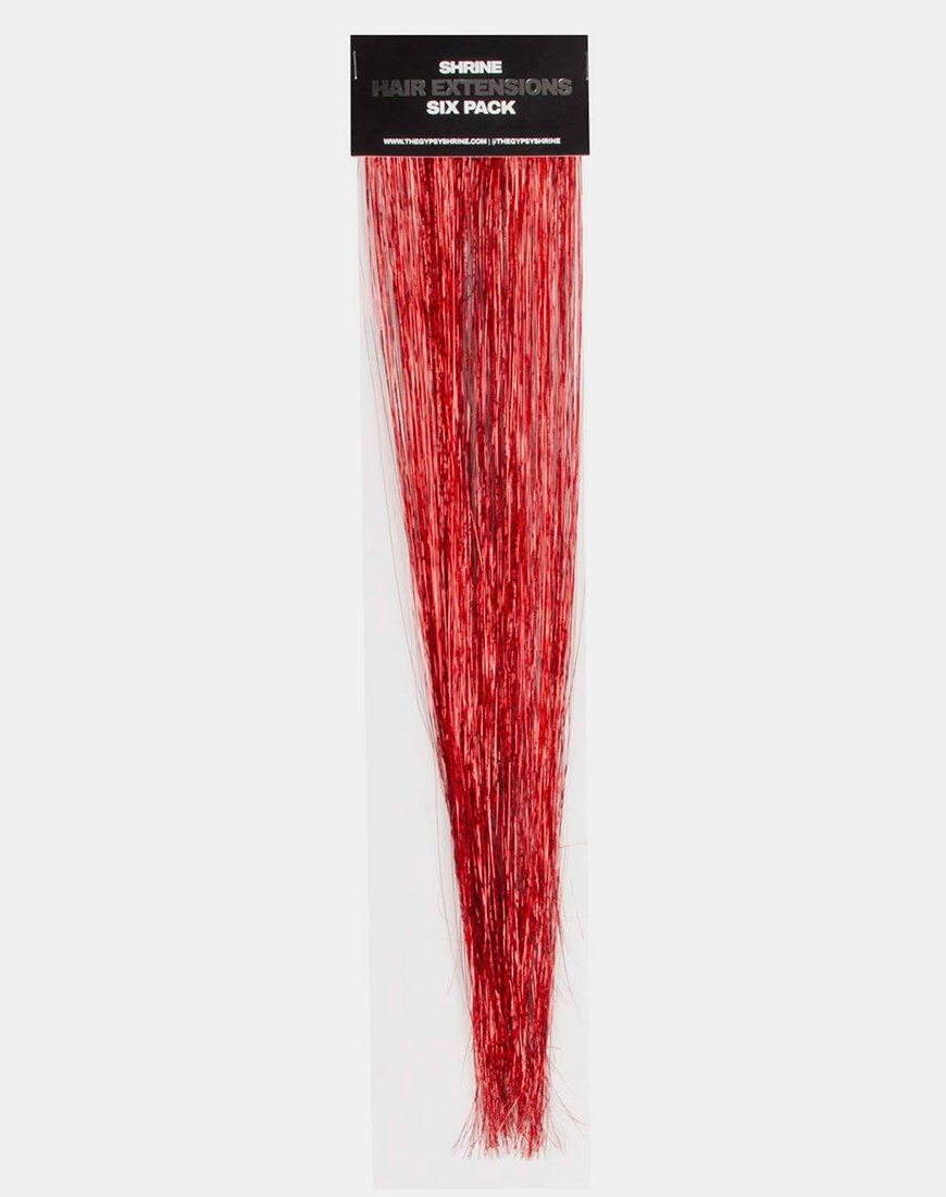 Rote Lametta-Haarverlängerung von Shrine
