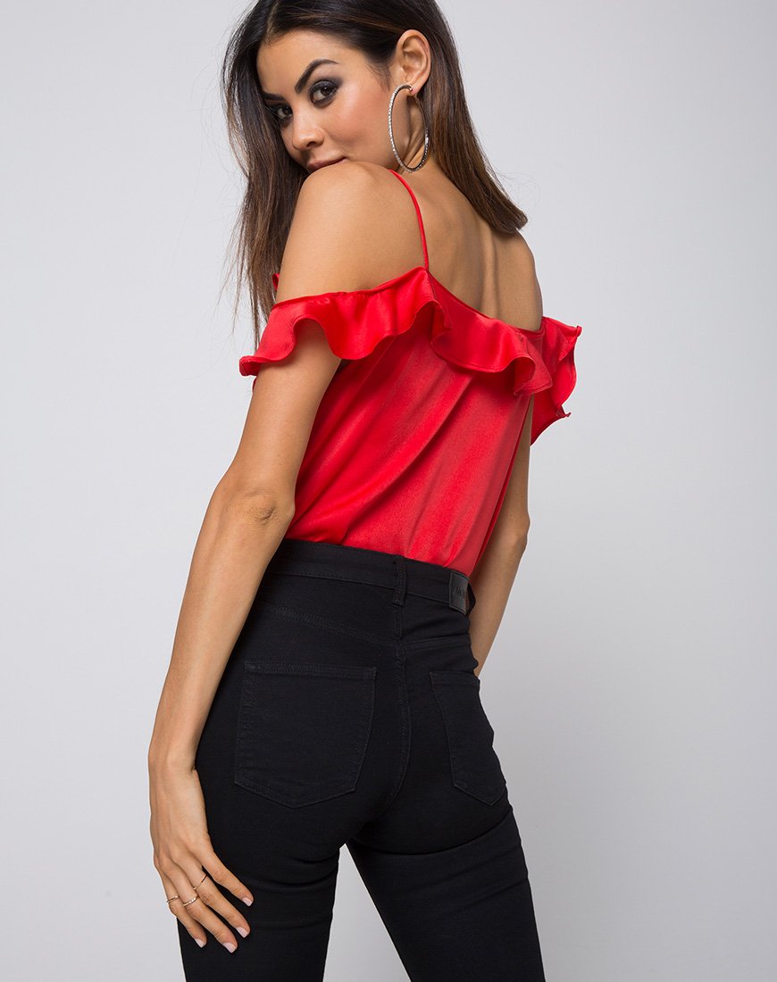 Image von Reilly Cold Shoulder Mieder in Rot