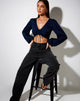 Bild von Reilo Crop Top aus Satin Cheetah Navy