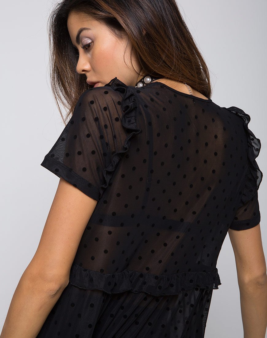 Image of Remy Midikleid aus Polka-Netz schwarz
