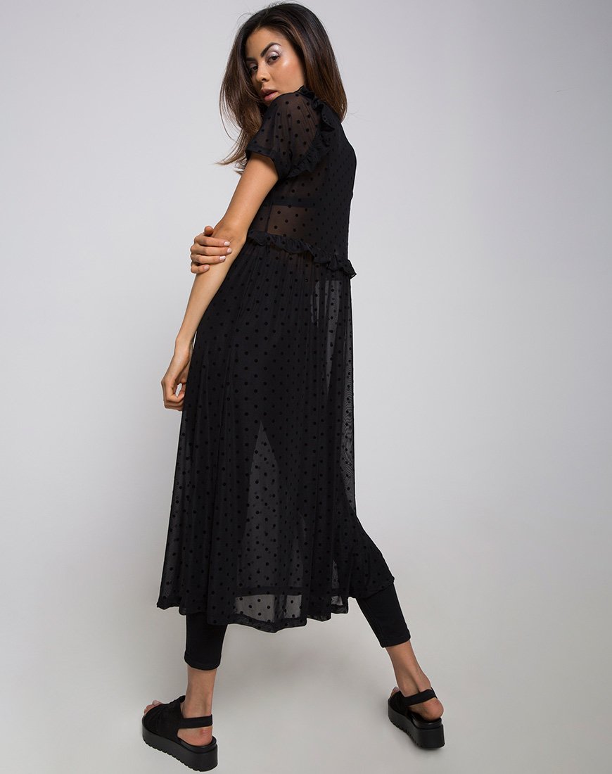 Image of Remy Midikleid aus Polka-Netz schwarz