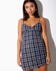 Image of Reney Slip Dress in Inkblot Check Schwarz und Weiß