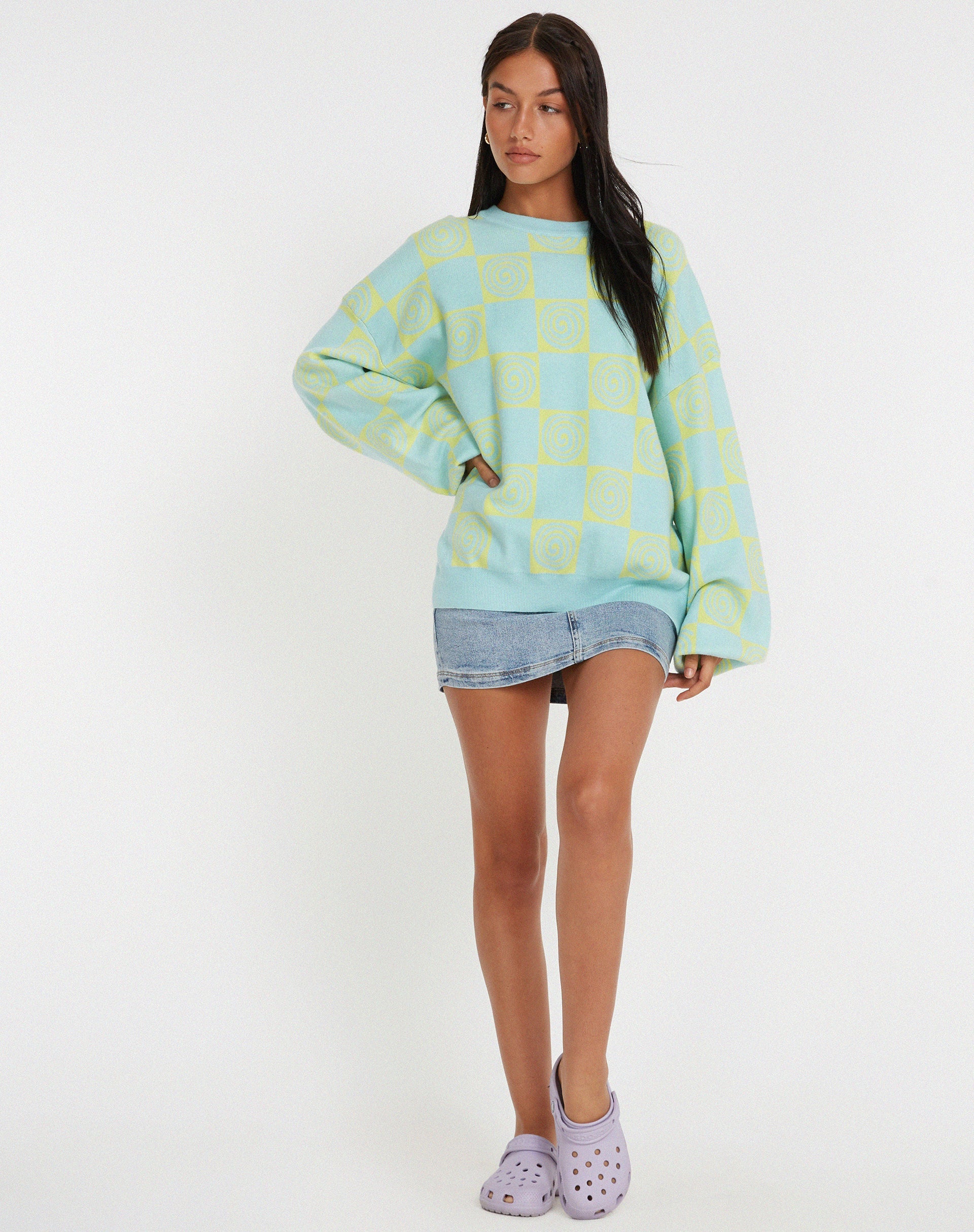 Image of Akari Pullover in Optiz Maze Blau