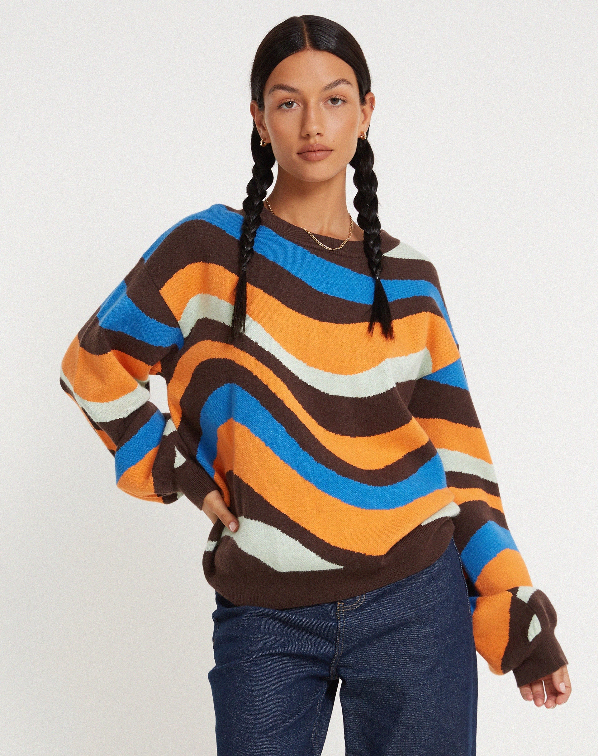 Abbildung des Ammaria Pullovers in Wavy Rainbow