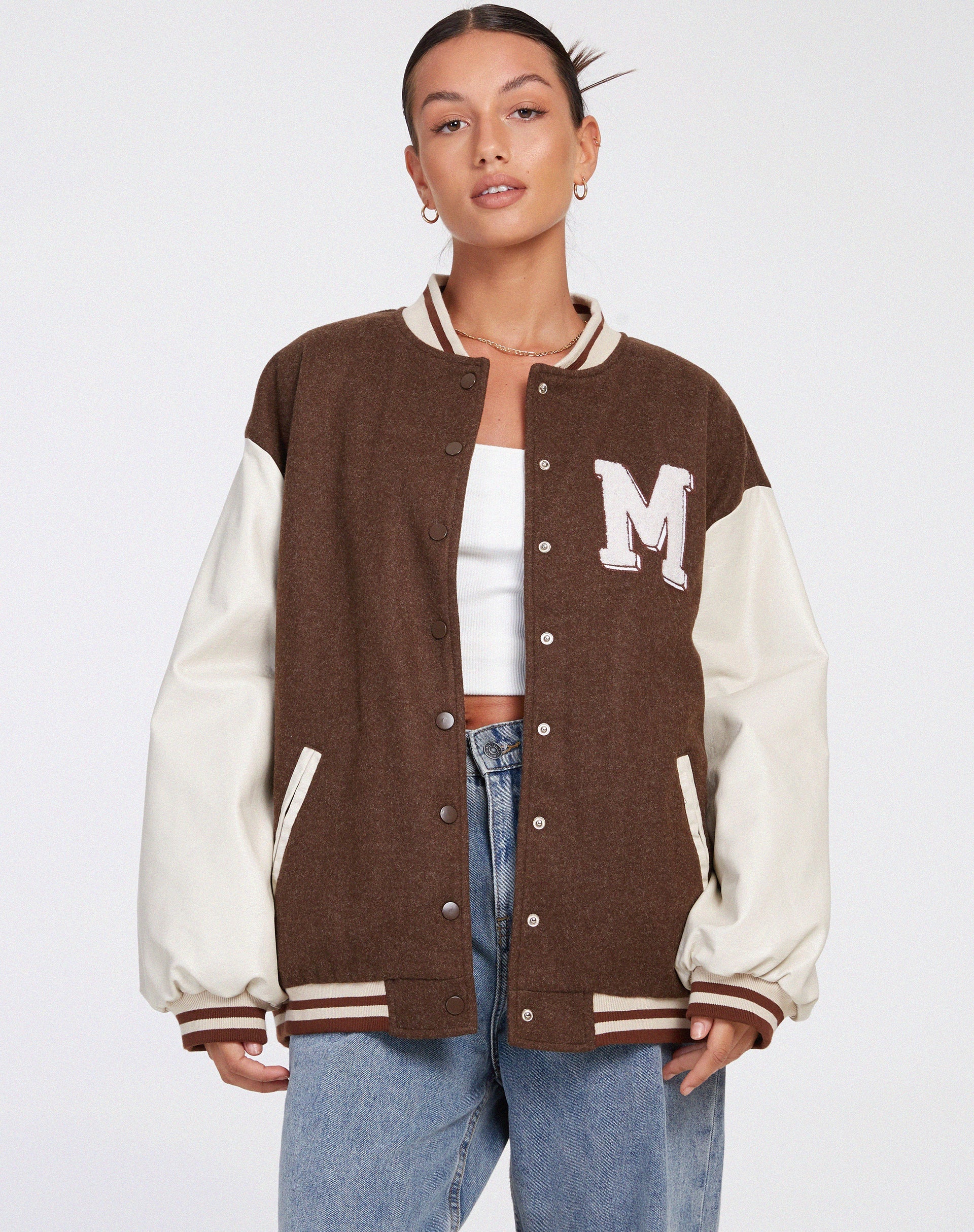Bild von Bama Varsity Jacke in Braun Beige