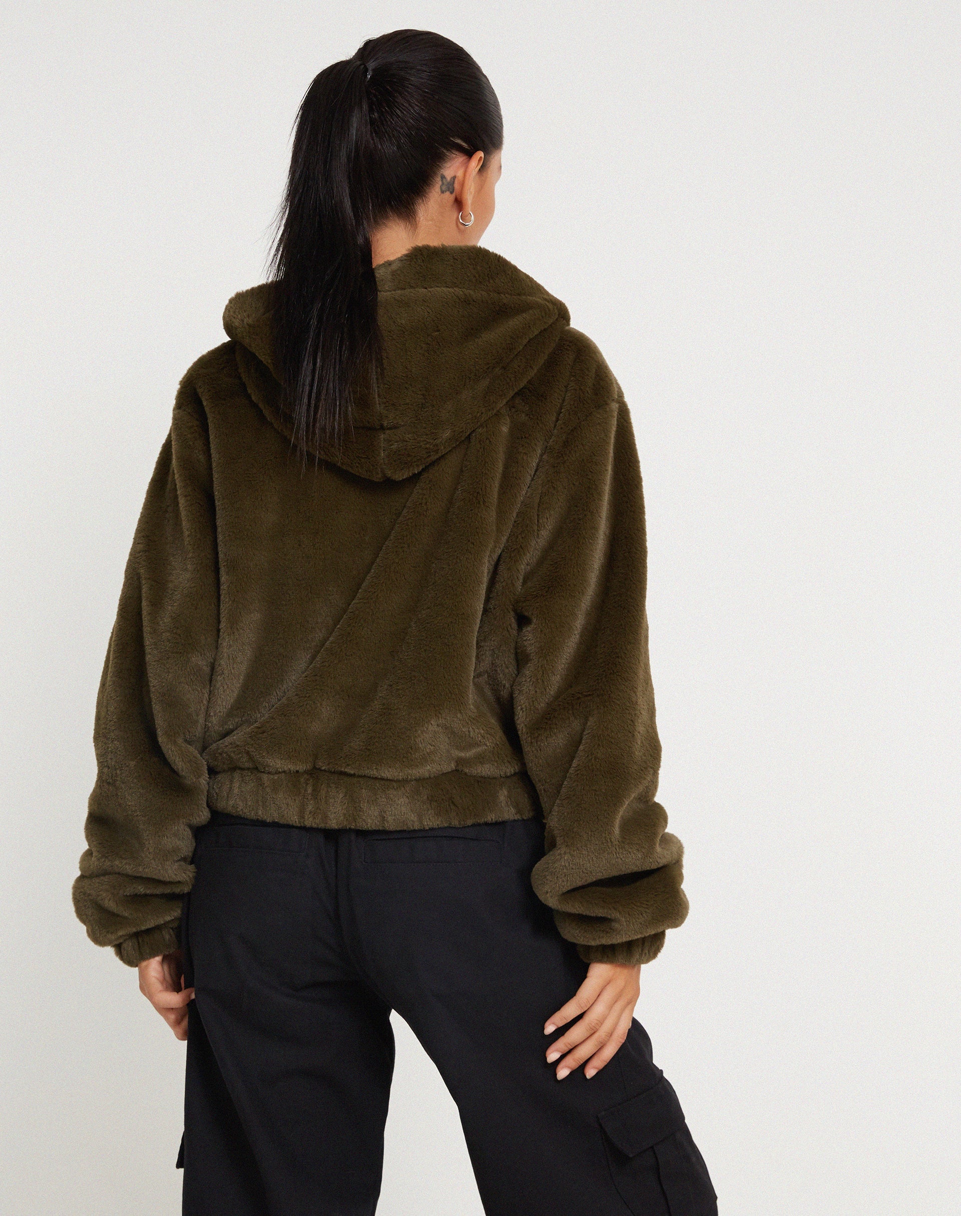 Bild von Banowa Zip Up Jacke in Olive
