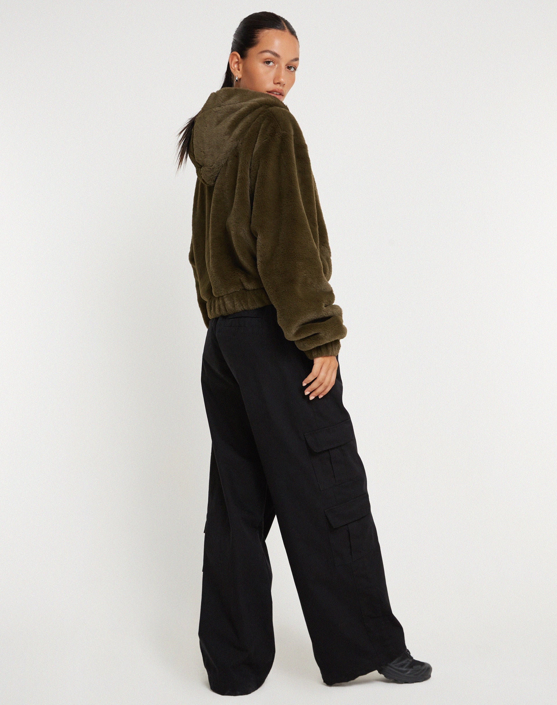 Bild von Banowa Zip Up Jacke in Olive