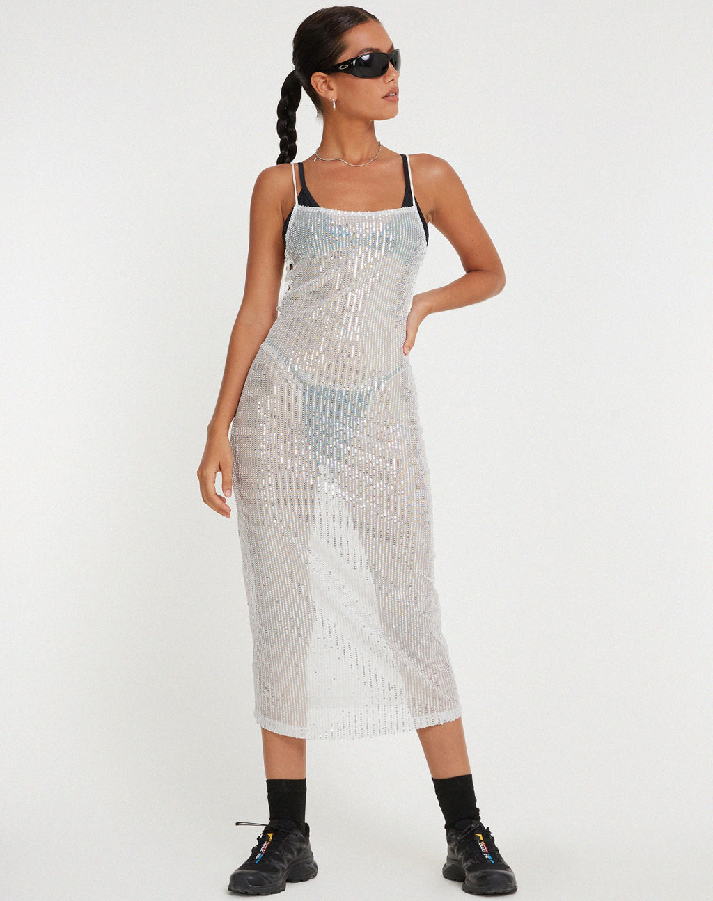 Bidelia Kleid aus Pailletten Silber