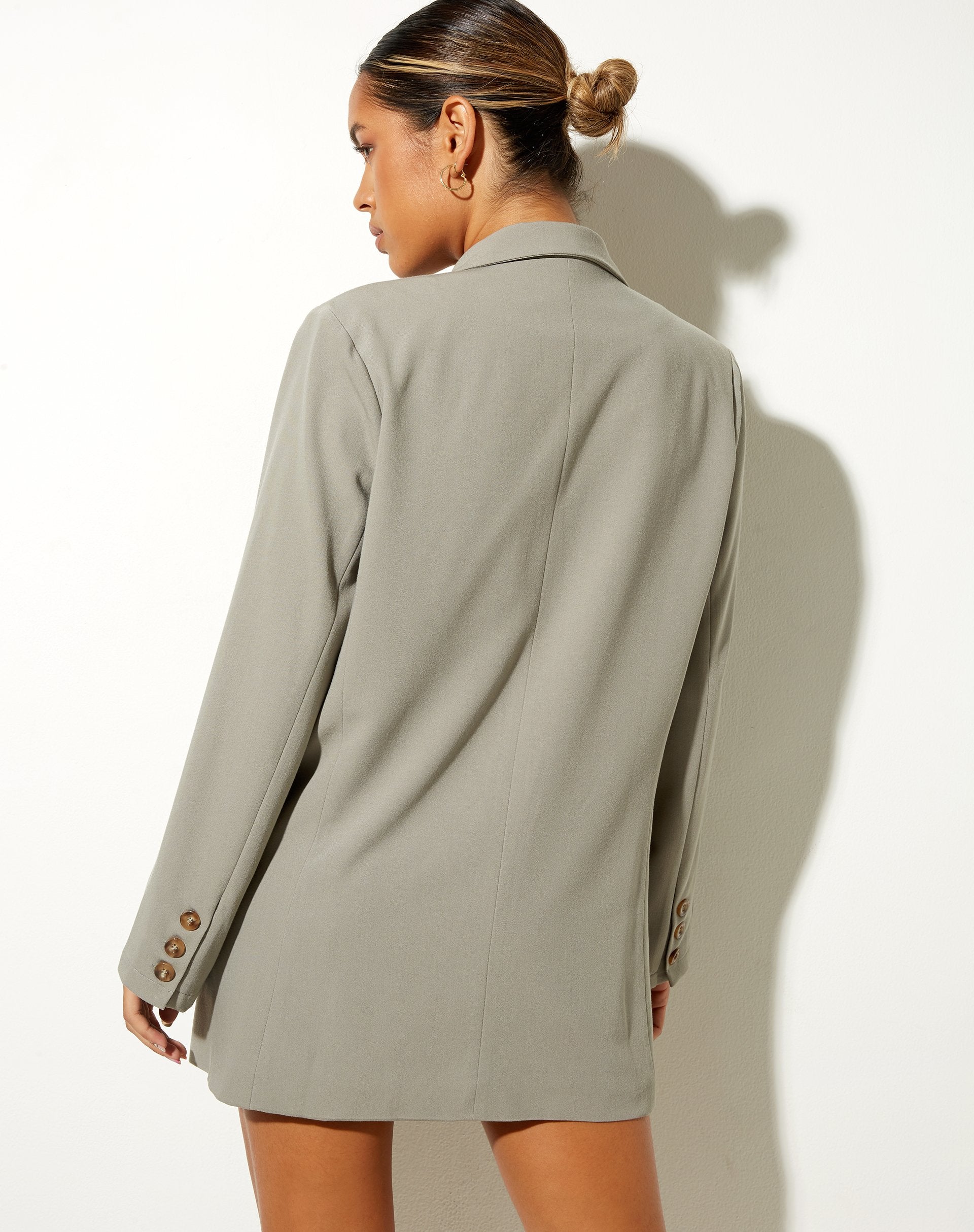 Image of Meva Blazerkleid in Grün Beige