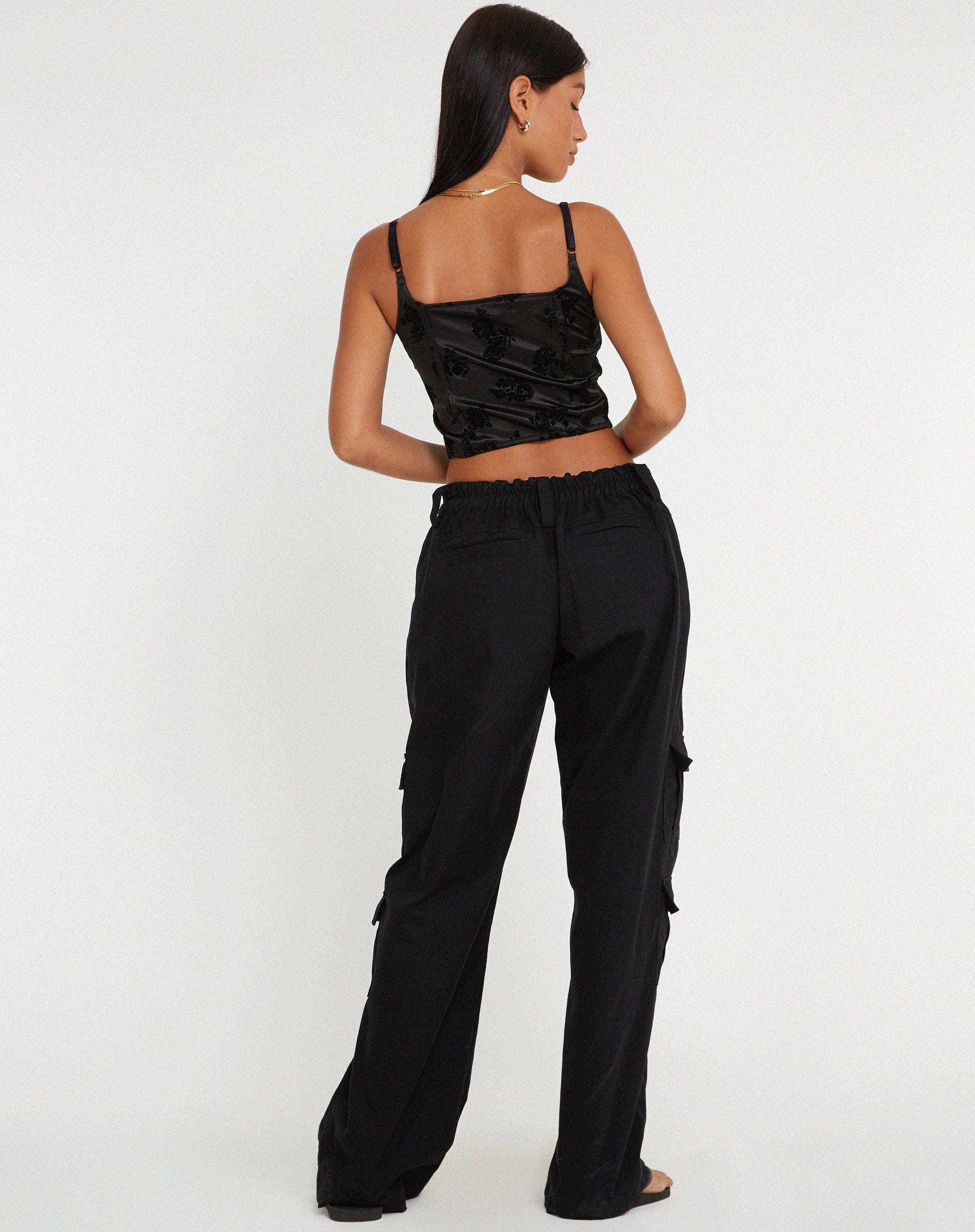 Bild von Ello Korsett-Top in Black Rose Flock