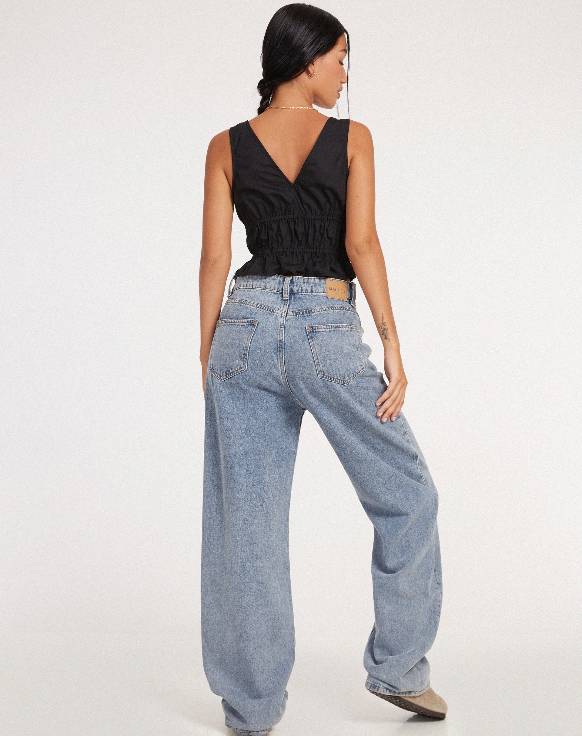 Bild von Kayson Crop Top aus schwarzer Popeline
