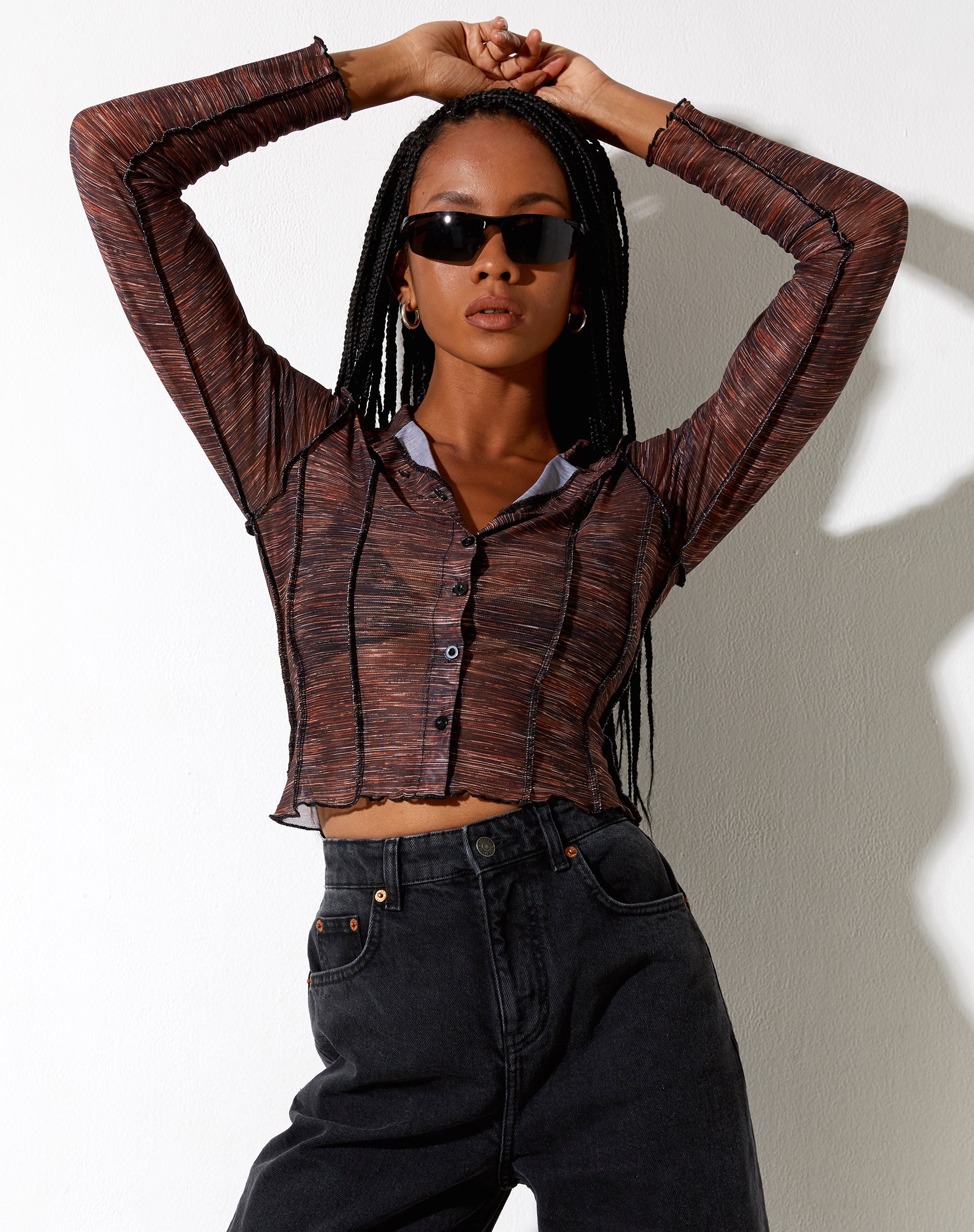 Image of Keera Shirt in Sommerfarben Braun