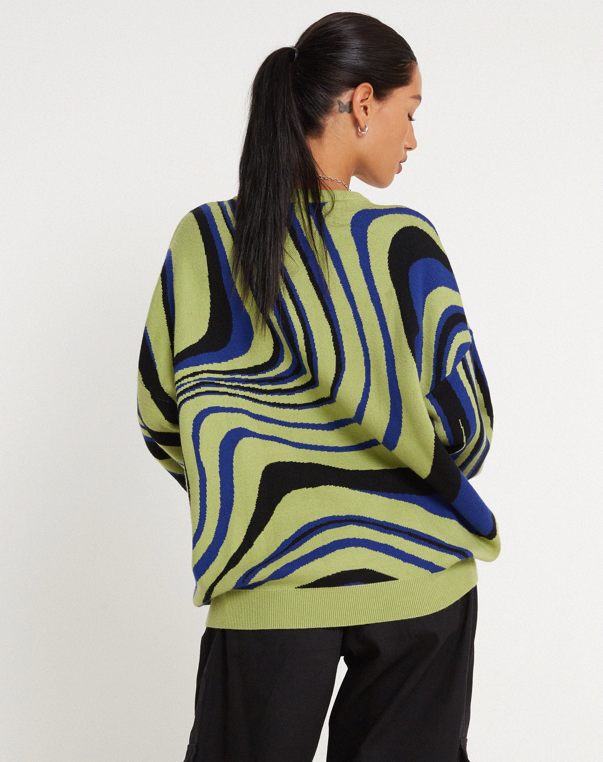 Image of Mably Pullover in Übergröße in Mega Ripple Grün
