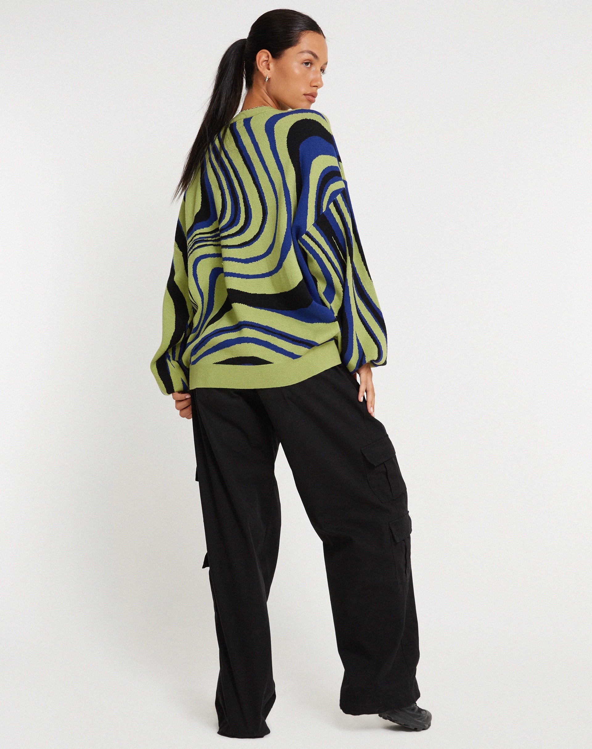 Image of Mably Pullover in Übergröße in Mega Ripple Grün