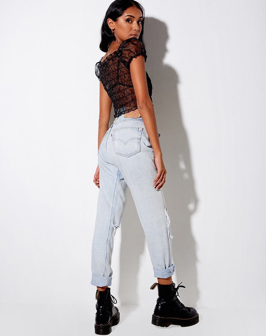 Bild von Marilla Crop Top aus schwarzem Organza