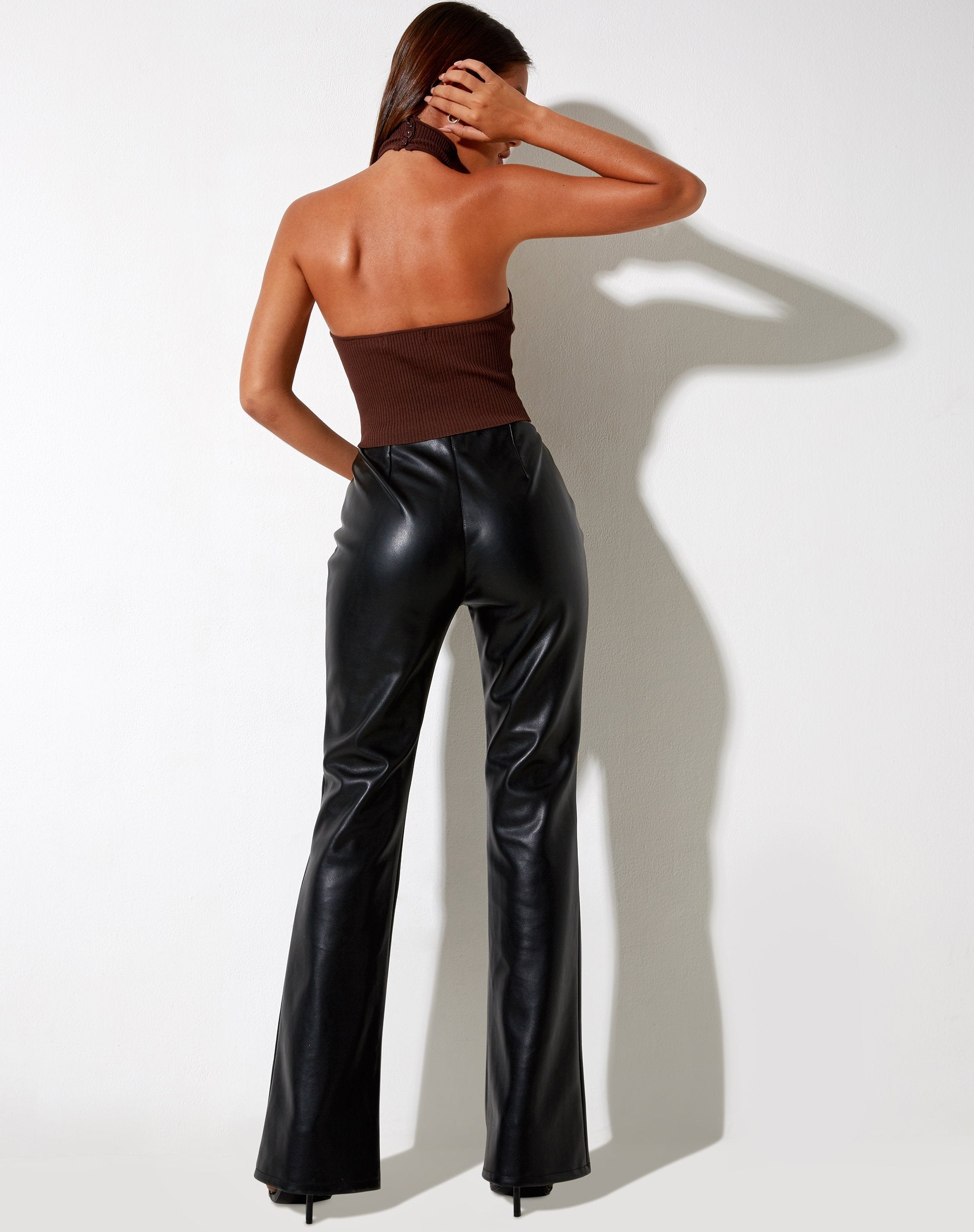Bild von Moila Crop Top in Knit Chocolate