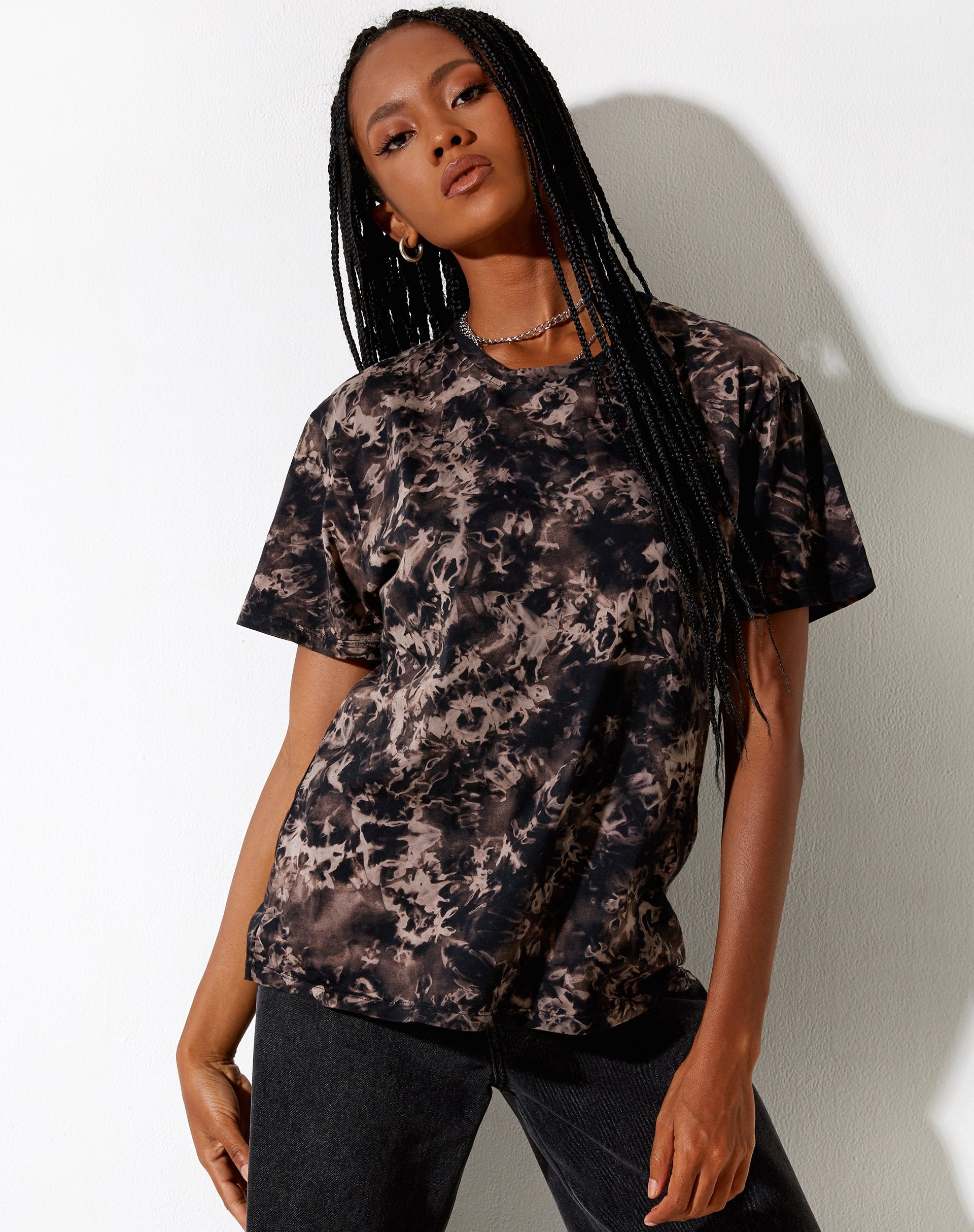 Bild von Oversize Basic Tee in Oil Smoke