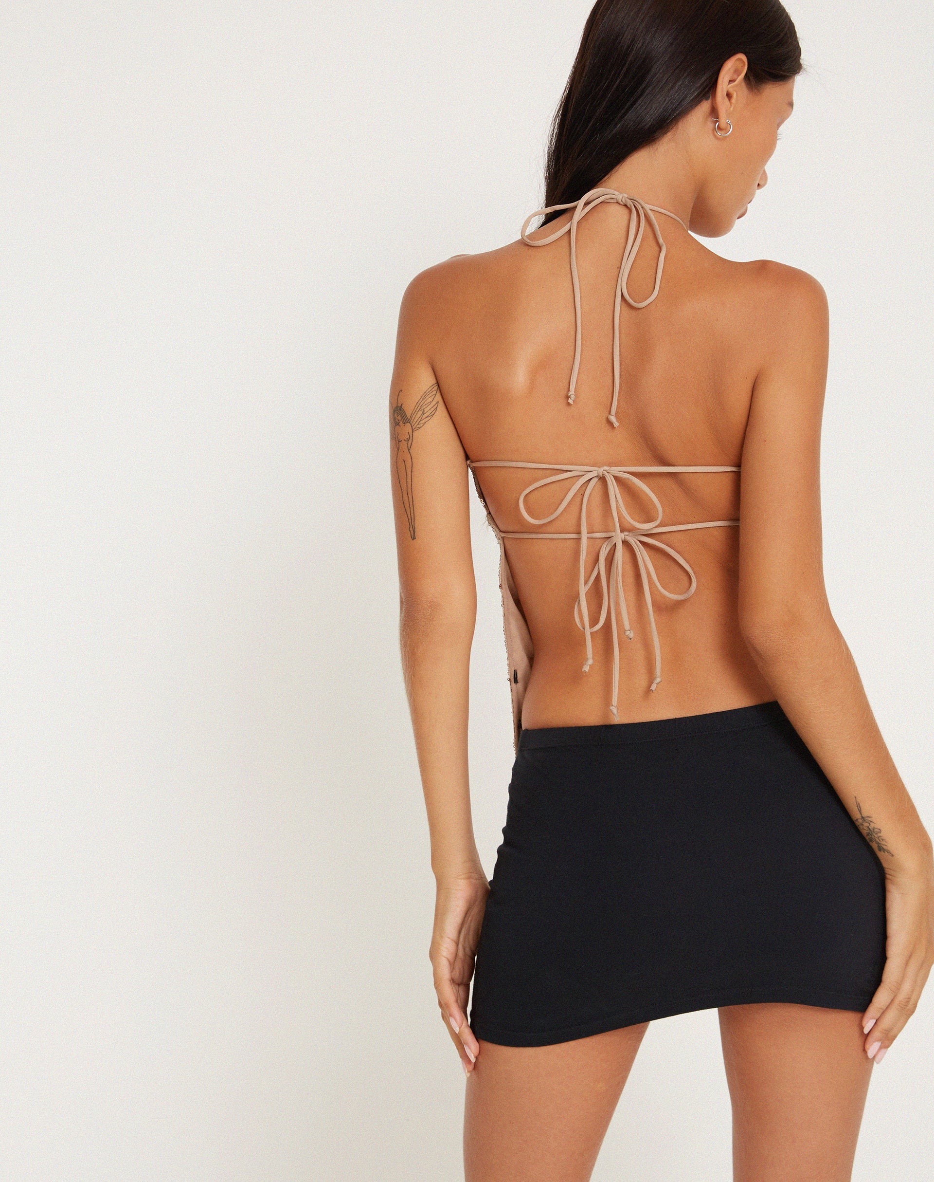 Bild von Runi Butterfly Top in Pailletten Hellbronze