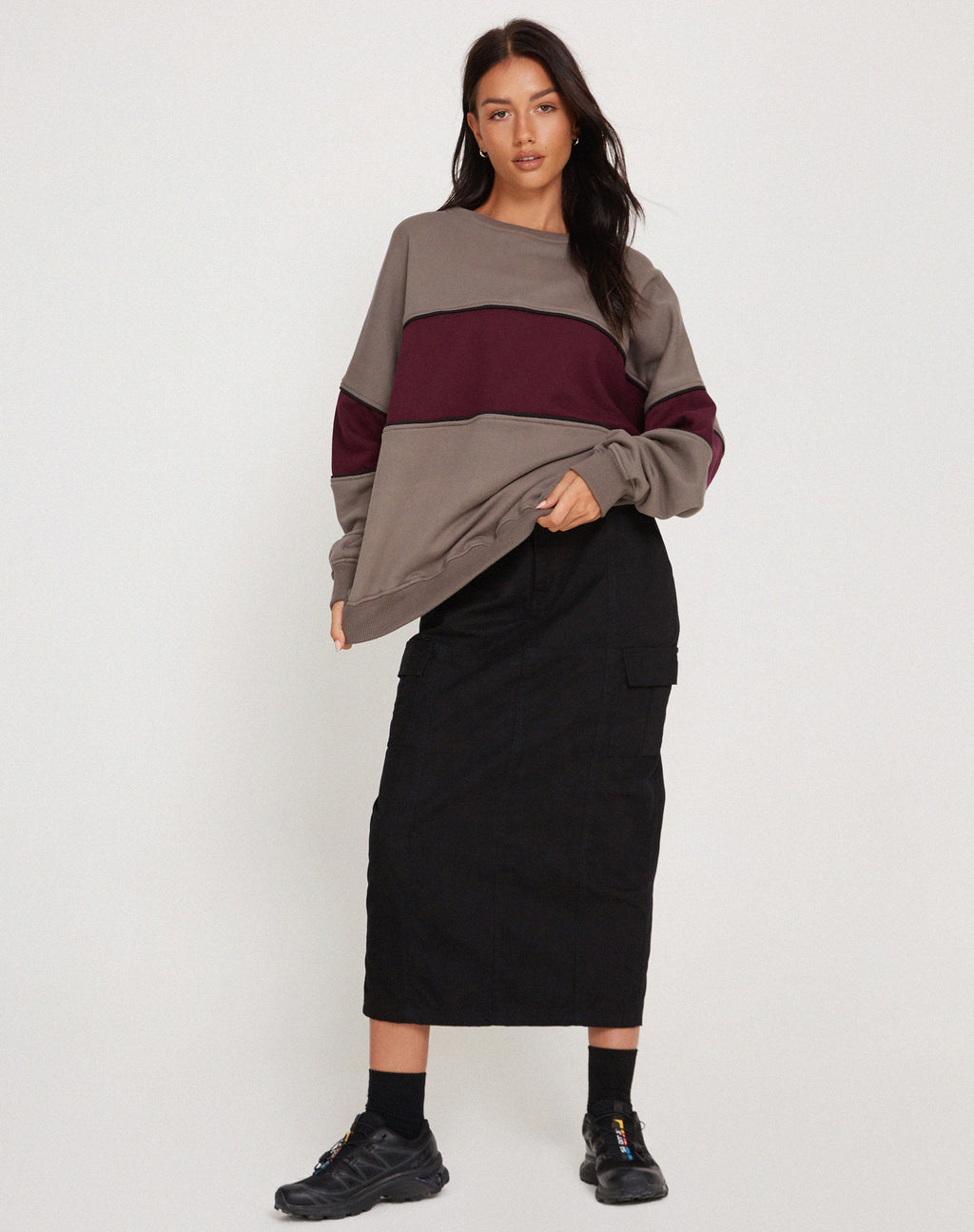 Samara Sweatshirt in Wolkenbruch Oxblood Schwarz
