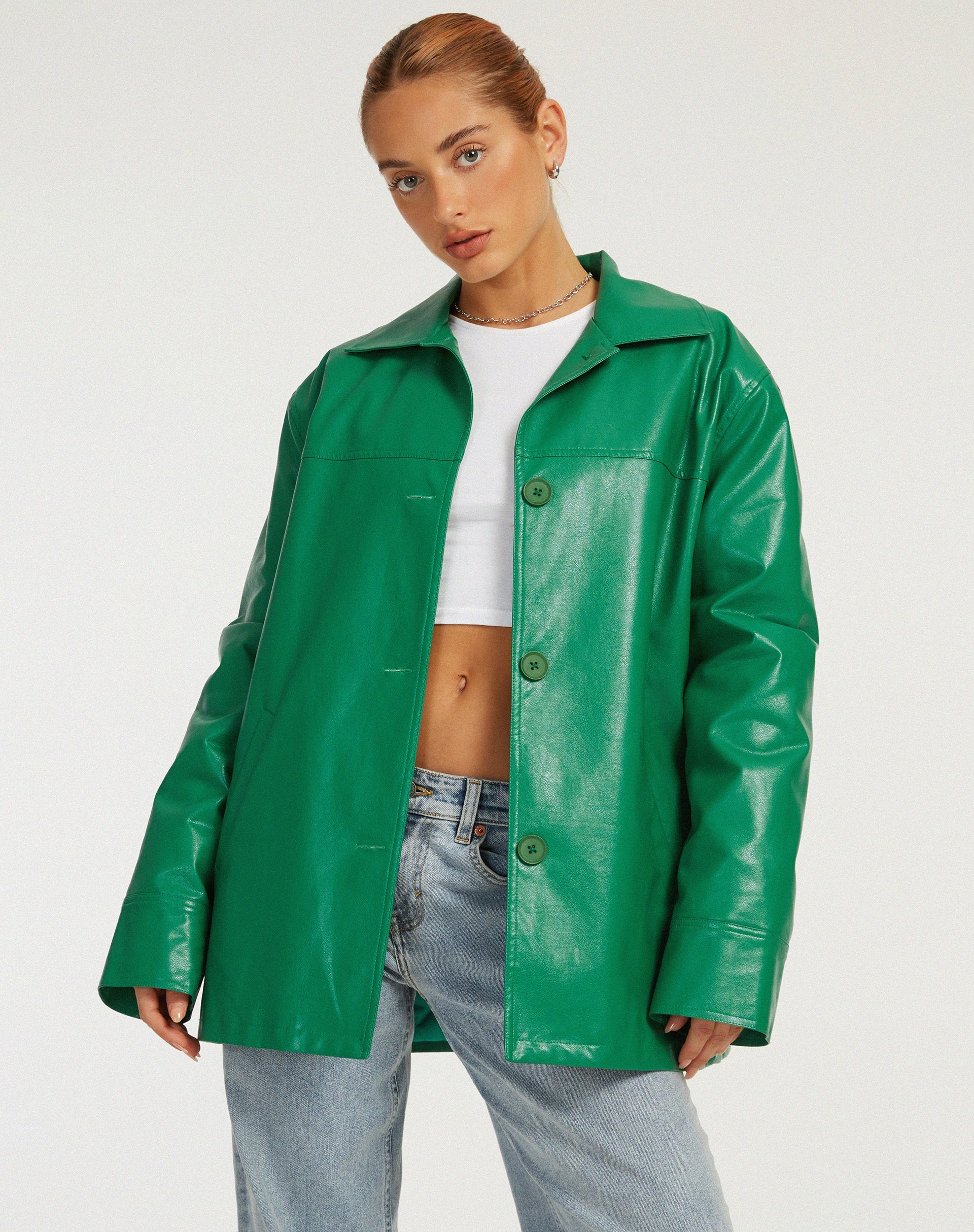 Walta Jacke in Pu Kelly Grün