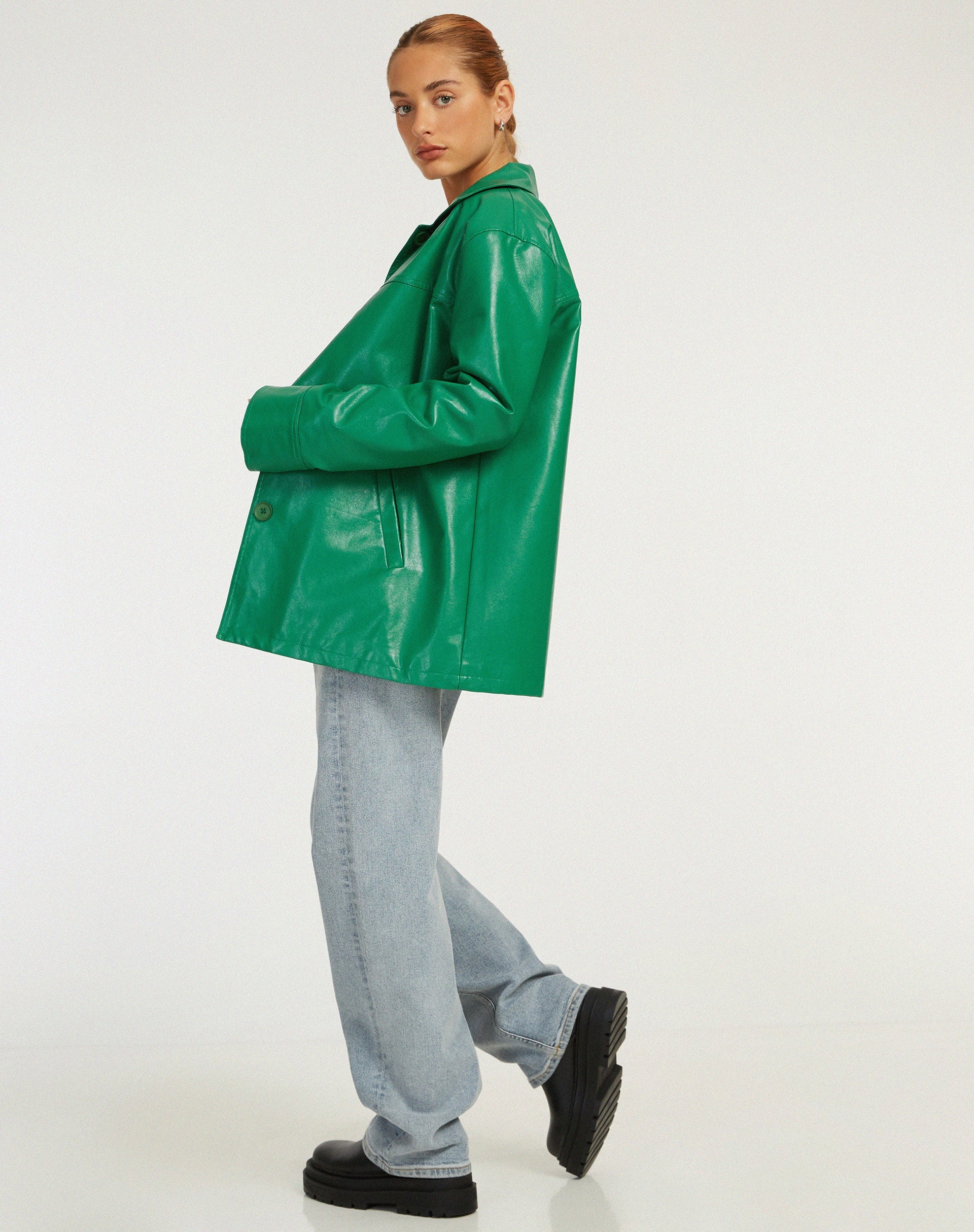 Walta Jacke in Pu Kelly Grün