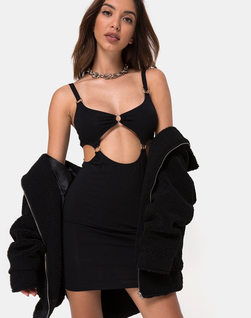 Jezabel Cut Out Kleid in Schwarz