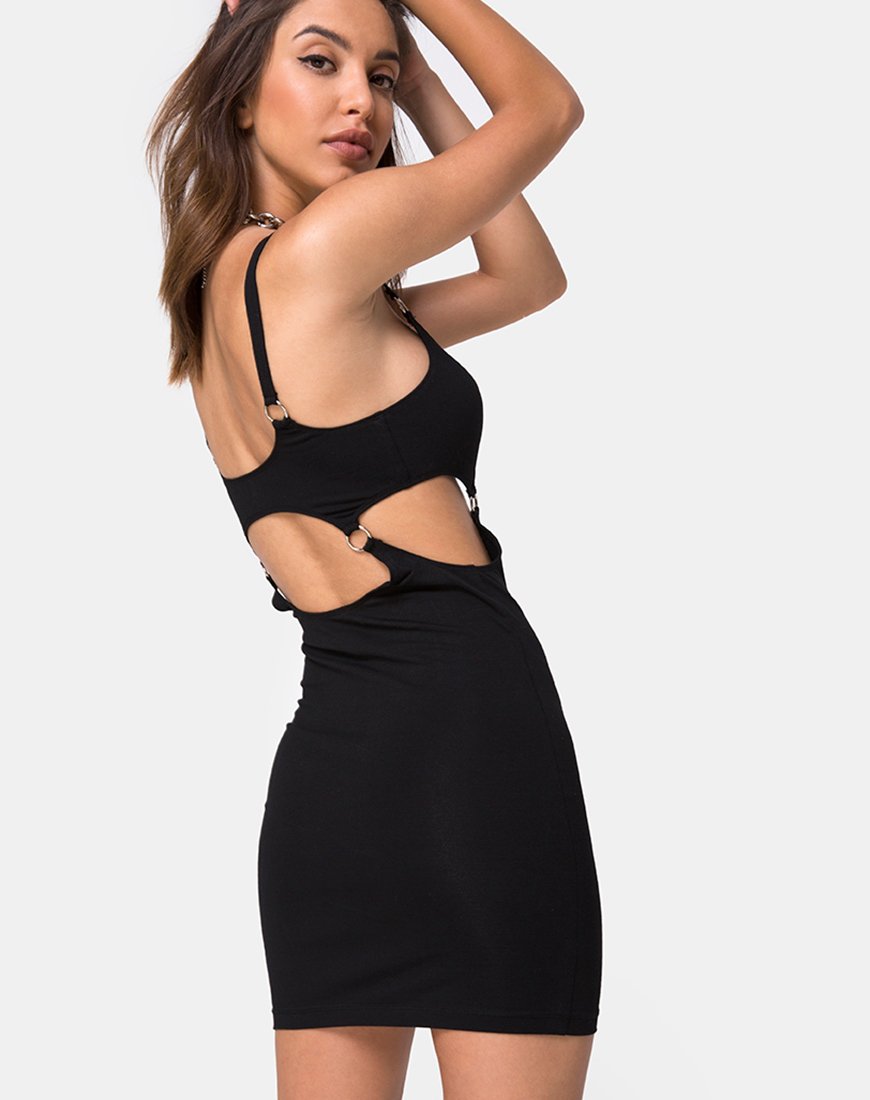 Jezabel Cut Out Kleid in Schwarz