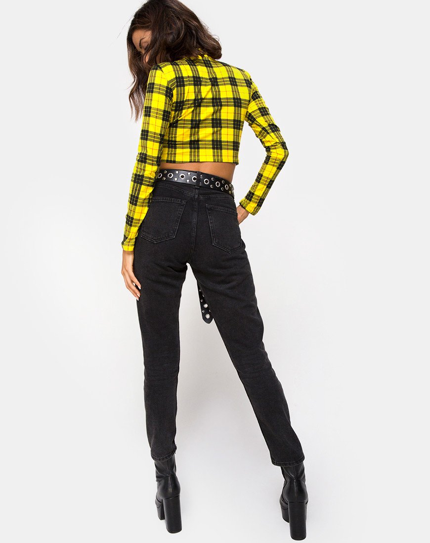Bild von Rhala Crop Top in Winter Plaid Gelb