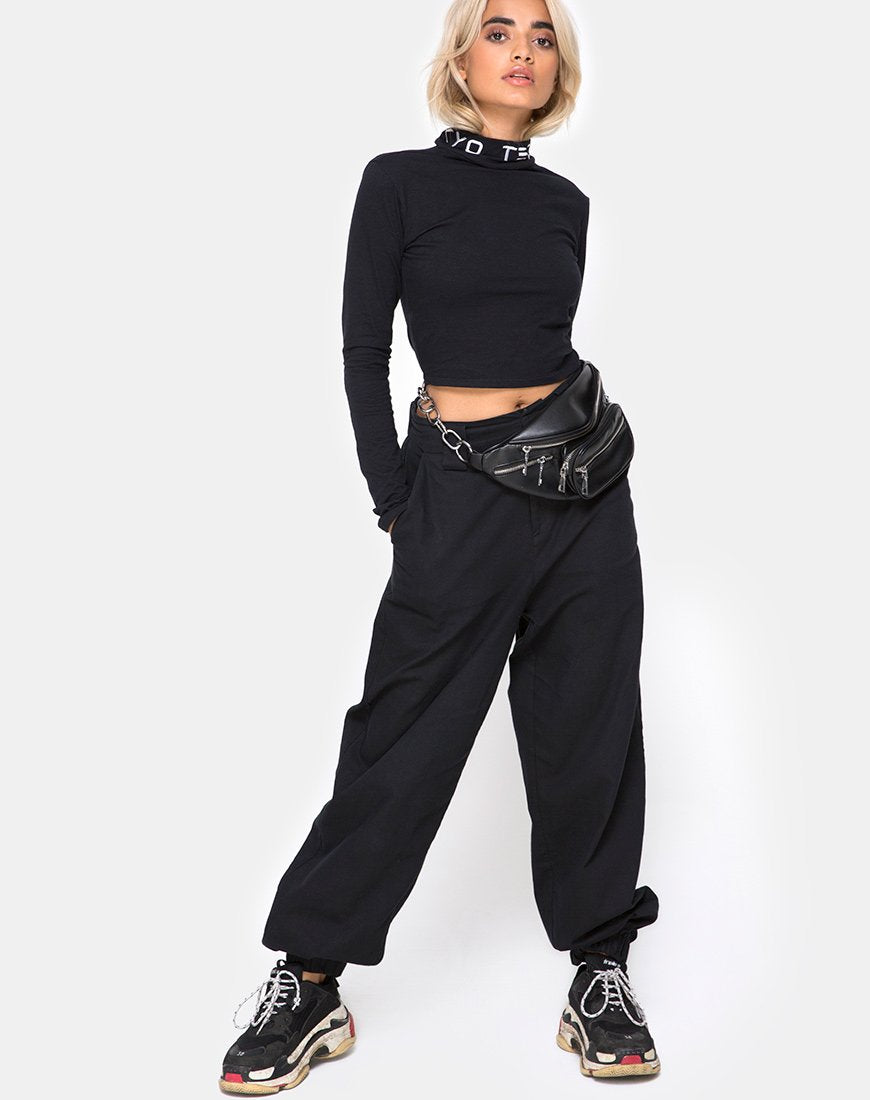 Bild von Rhala Crop Top in Tokyo Techno Schwarz Embro