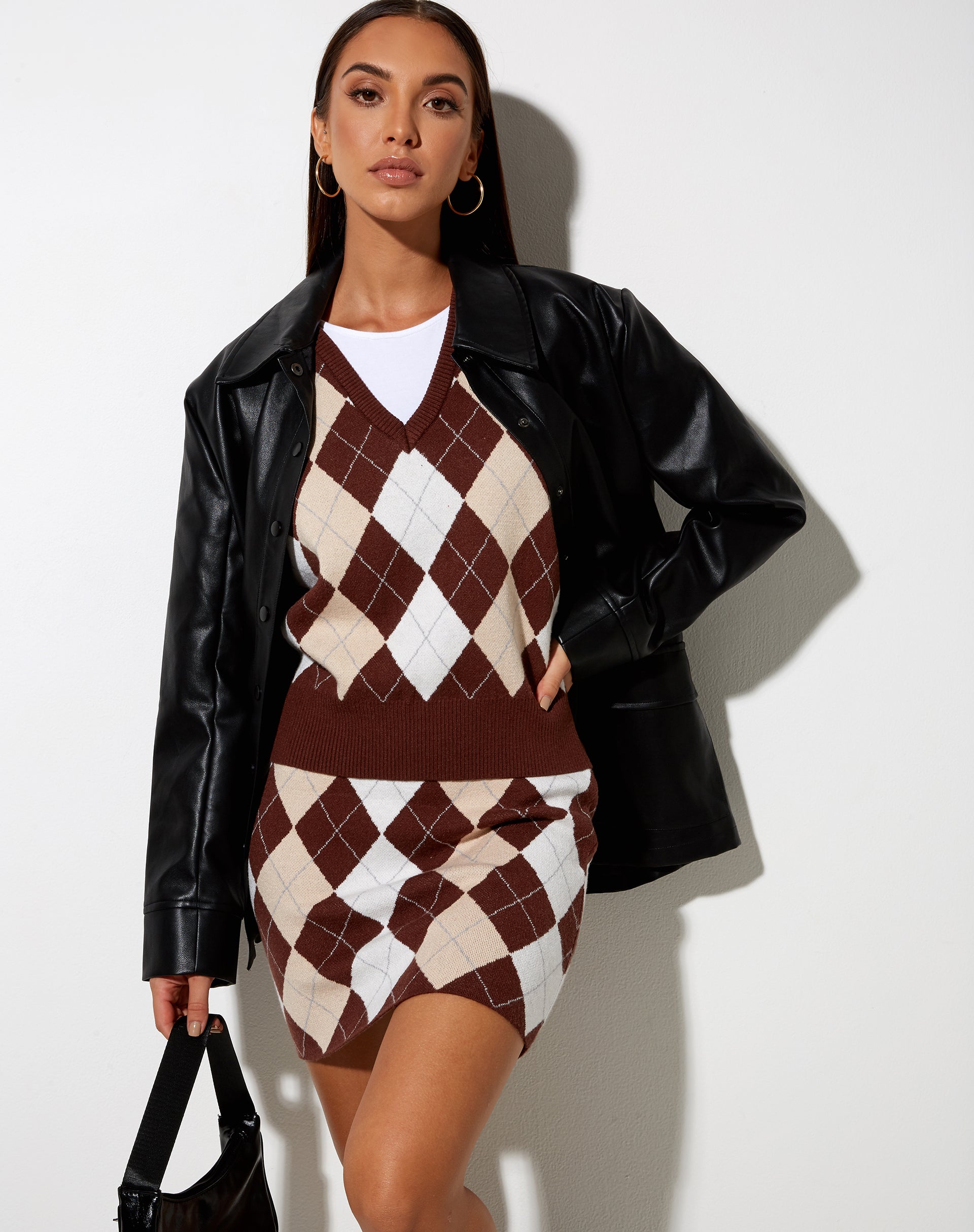 Image of Sami Weste in Argyle Tan gestrickt