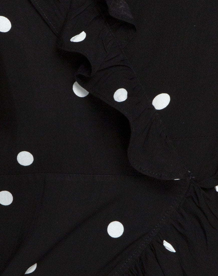 Rica Skaterkleid in Schwarz und Weiß Polkadot