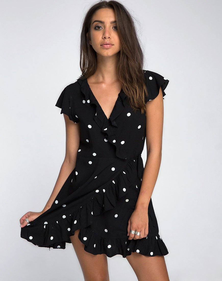 Rica Skaterkleid in Schwarz-Weiß Polkadot