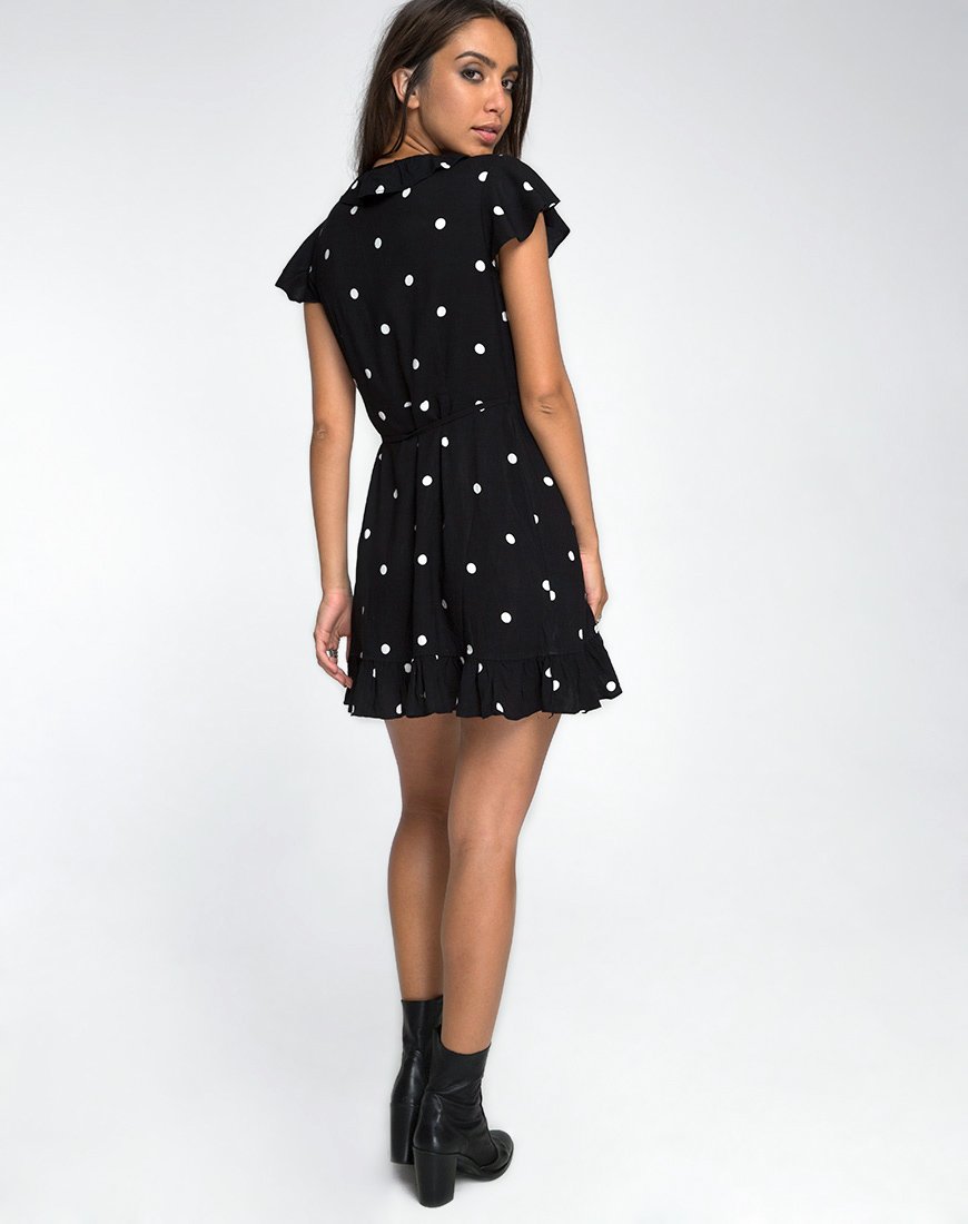 Rica Skaterkleid in Schwarz und Weiß Polkadot