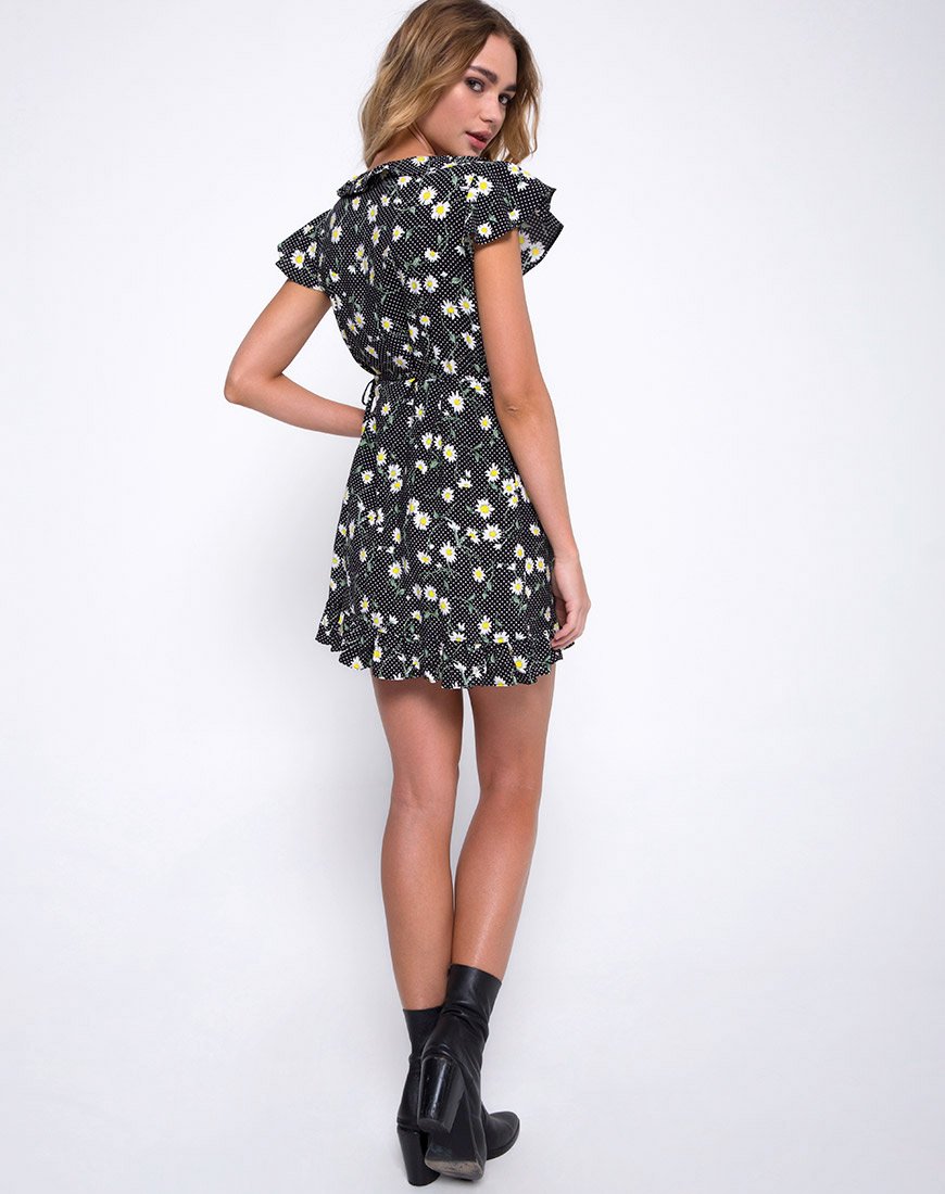 Image of Rica Skaterkleid in Polka Daisy Schwarz