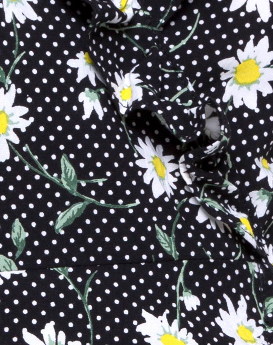 Image of Rica Skaterkleid in Polka Daisy Schwarz