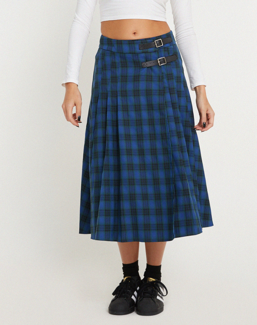 Rigifa Midirock aus Schottenkaro Blau Grau
