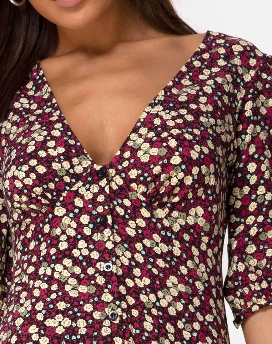 Image of Rigita Kleid in Floral Field Pflaume