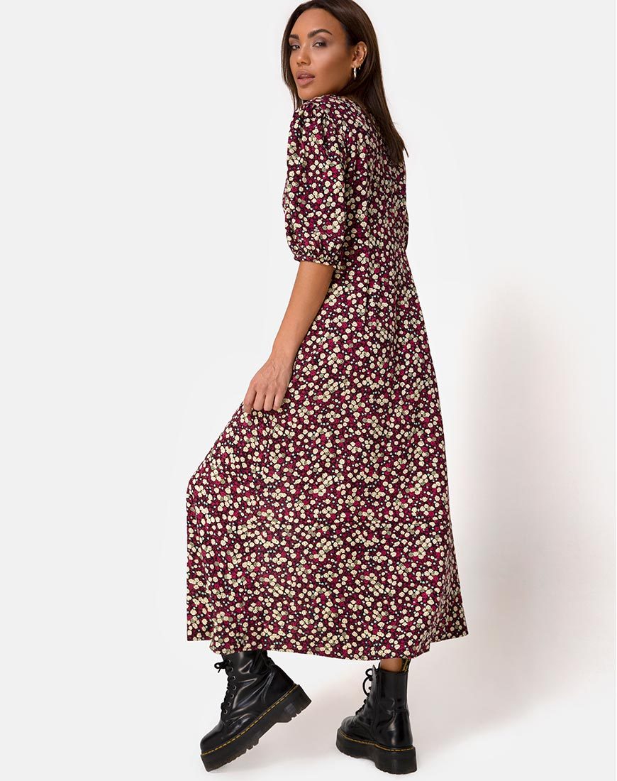 Image of Rigita Kleid in Floral Field Pflaume