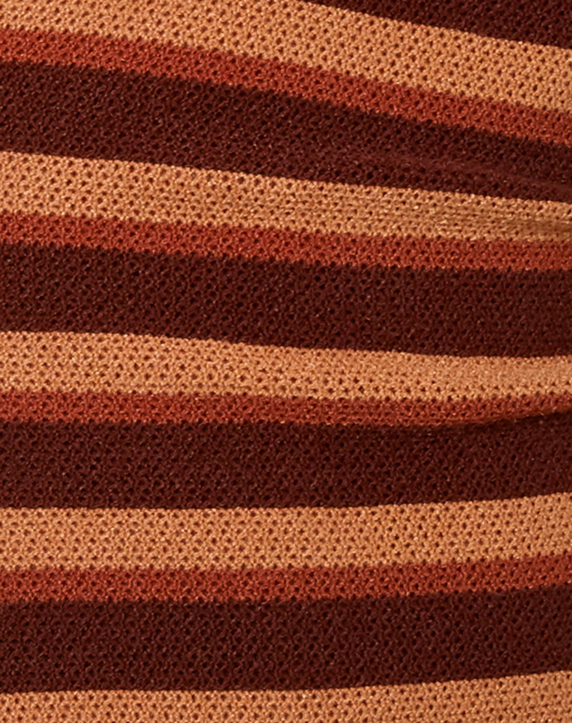 Image of Rigo Minikleid aus gehäkeltem Strickstreifen Braun Schoko