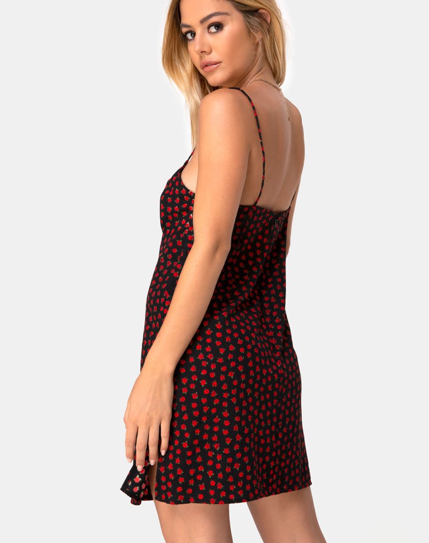 Rilia Kleid in gepunktetem Rosenrot