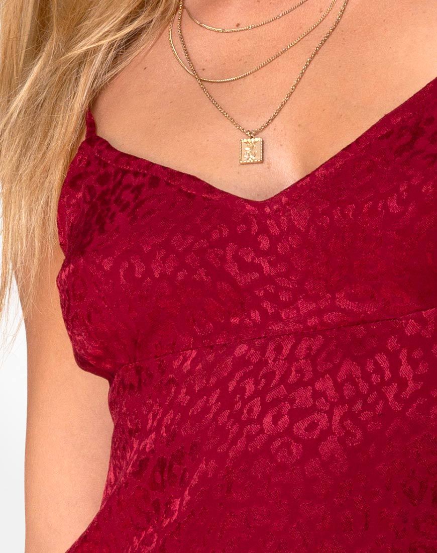 Image of Rilia Slip-Kleid aus Satin Gepard Himbeere