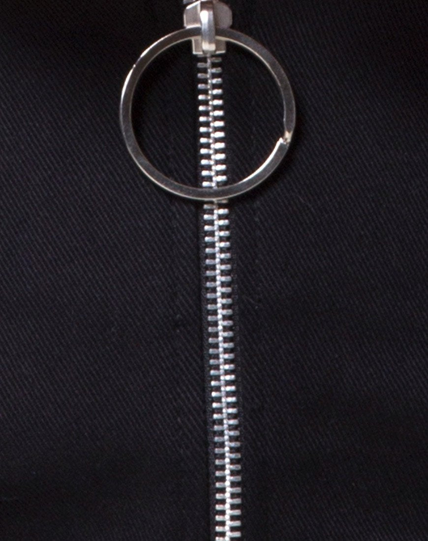 Bild von Ring Minirock aus Twill Schwarz