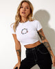 Bild von Ringer Tee in Weiß Fantasy Reality Mix Druck und Stickerei