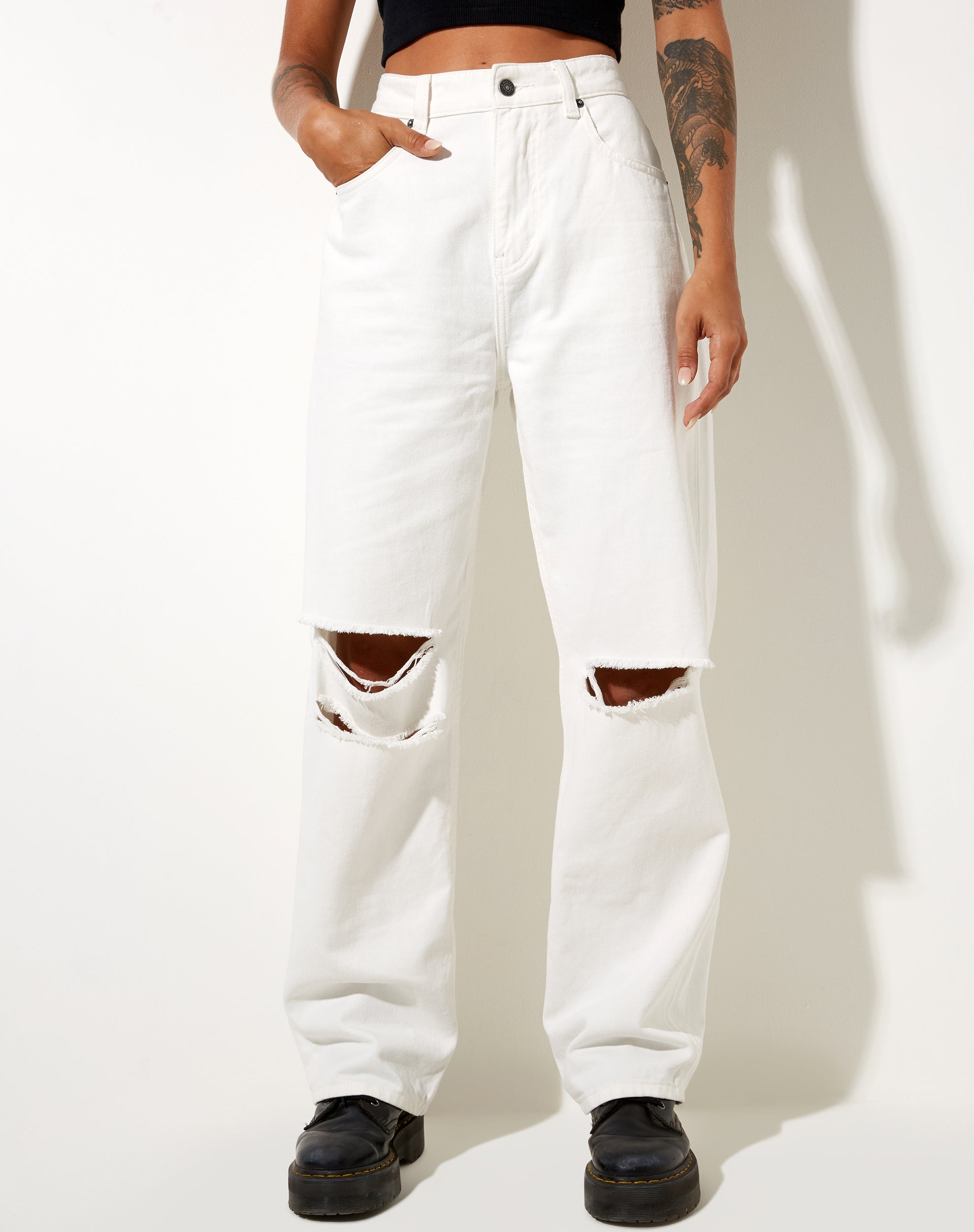 Bild von Rips Parallel Jean in White Wash