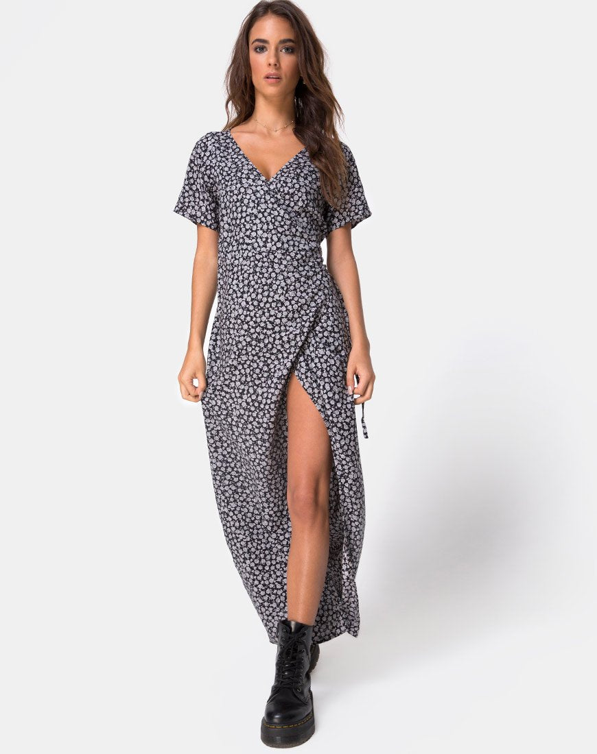 Image of Riva Kleid in Ditsy Rose Schwarz