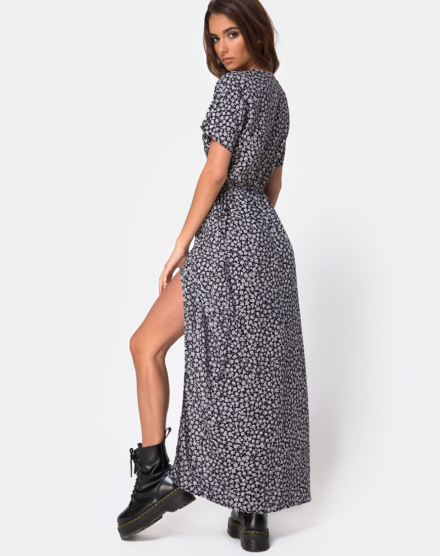 Image of Riva Kleid in Ditsy Rose Schwarz