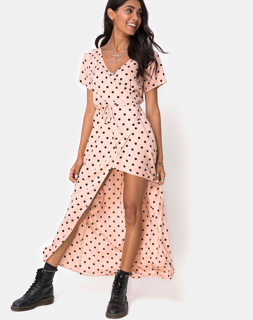 Riva Kleid in New Polka Nude Schwarz