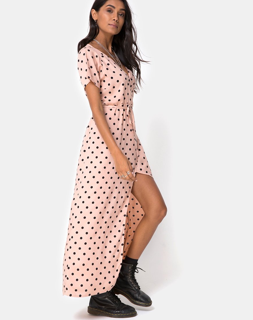 Image of Riva Kleid in New Polka Nude Schwarz
