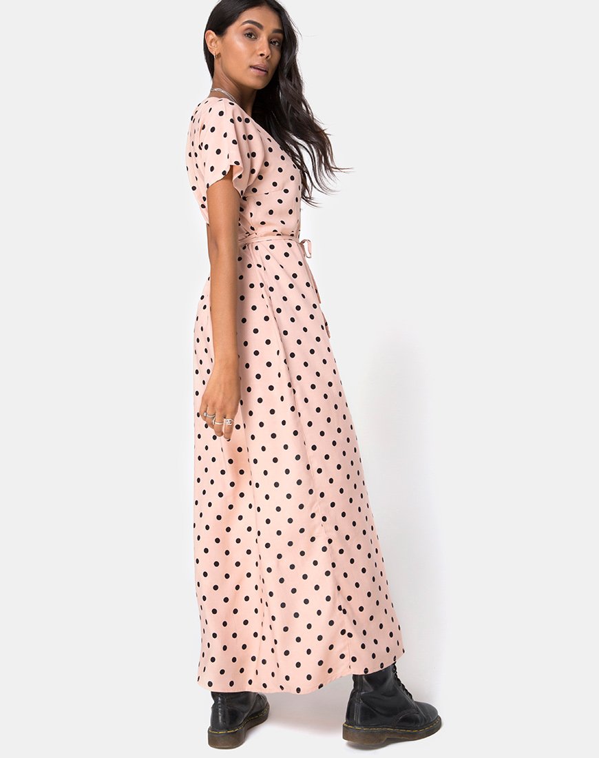 Image of Riva Kleid in New Polka Nude Schwarz